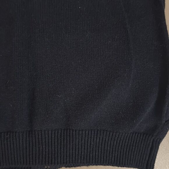 Jacadi Girls NWOT Navy Cotton Cardigan with Zip front. Size Medium. - Picture 3 of 5